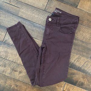 American Eagle Burgundy Jeggings